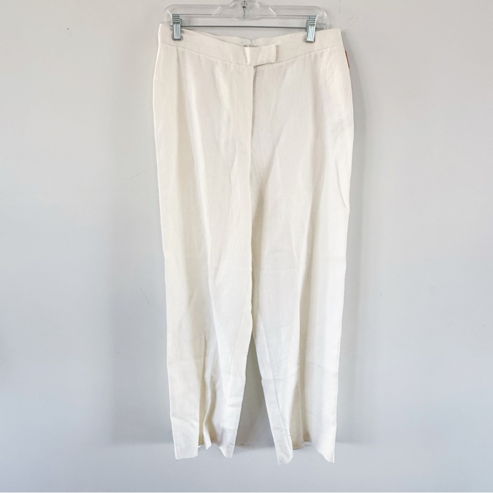 NWT Vintage Women 90s High Waist 100% Linen Pants Size 12 Coastal Beach Classic